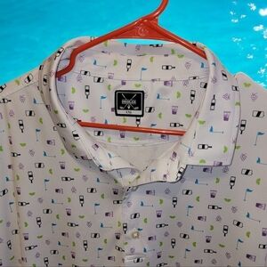 Deolax Polo Shirt Mens XXL Wine grapes lime Short Sleeve Casual Golf Travel T15